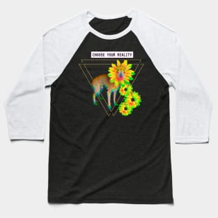 Chihuahua Reality Vaporwave Flower Techno Glitch Baseball T-Shirt